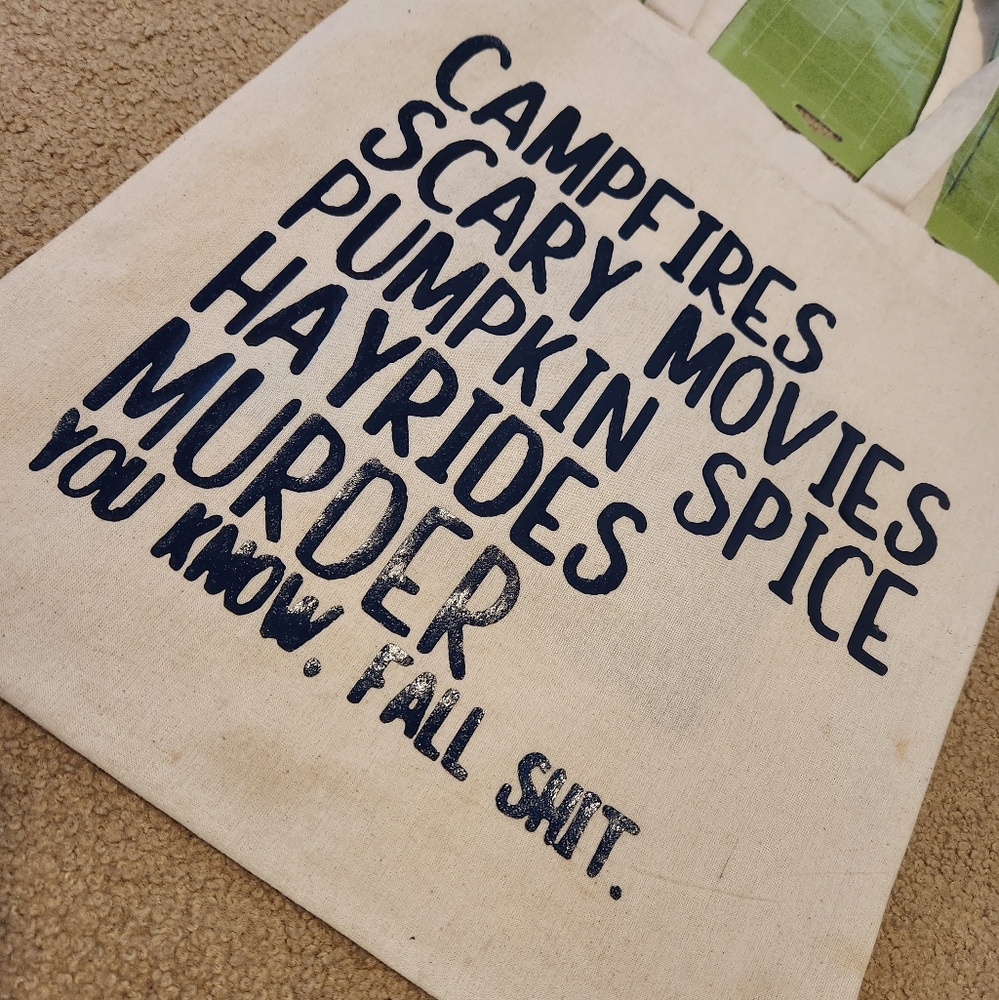 Funny Fall theme canvas bag